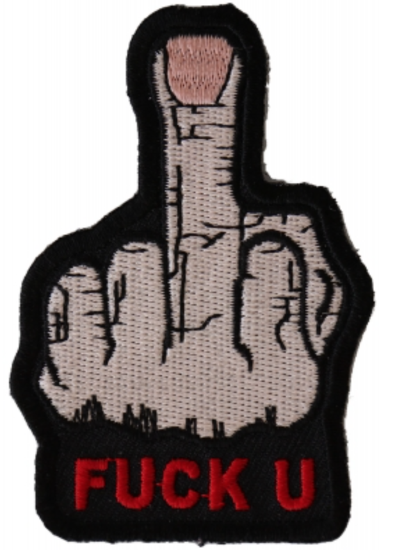 Fuck U Finger Naughty Iron on Patch